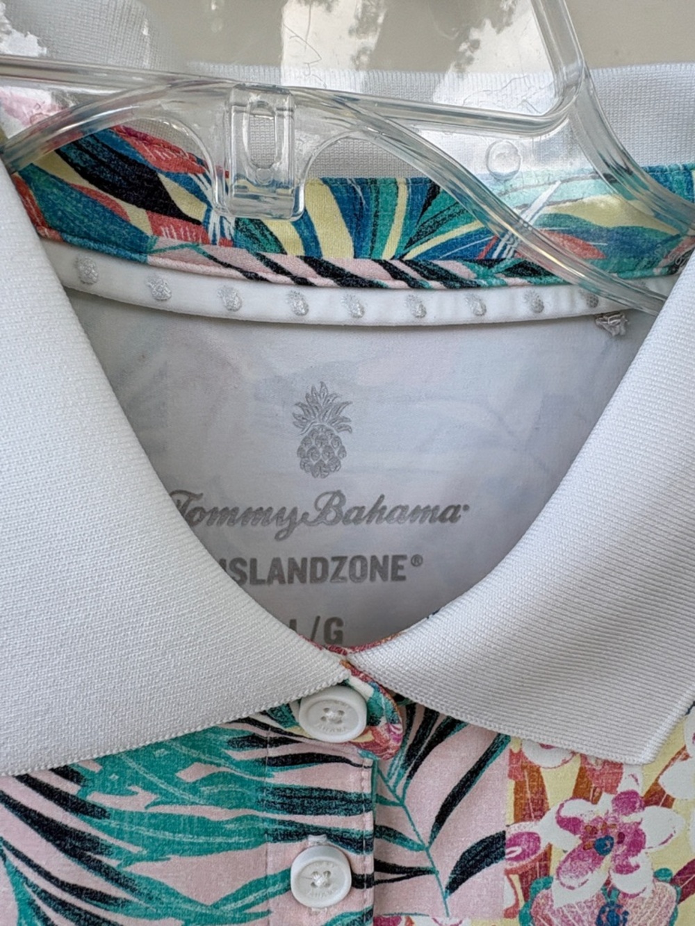 Tommy Bahama Floral Tropical Collared Mini Dress - Teal & Coral - Picture 3 of 6